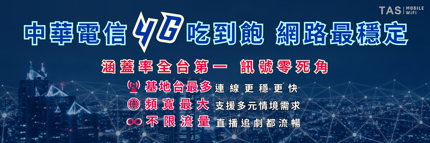 30天 展場型 WiFi + 延伸器 租借方案｜中華電信 4G 吃到飽，最穩定的台灣國內 WiFi 租借服務